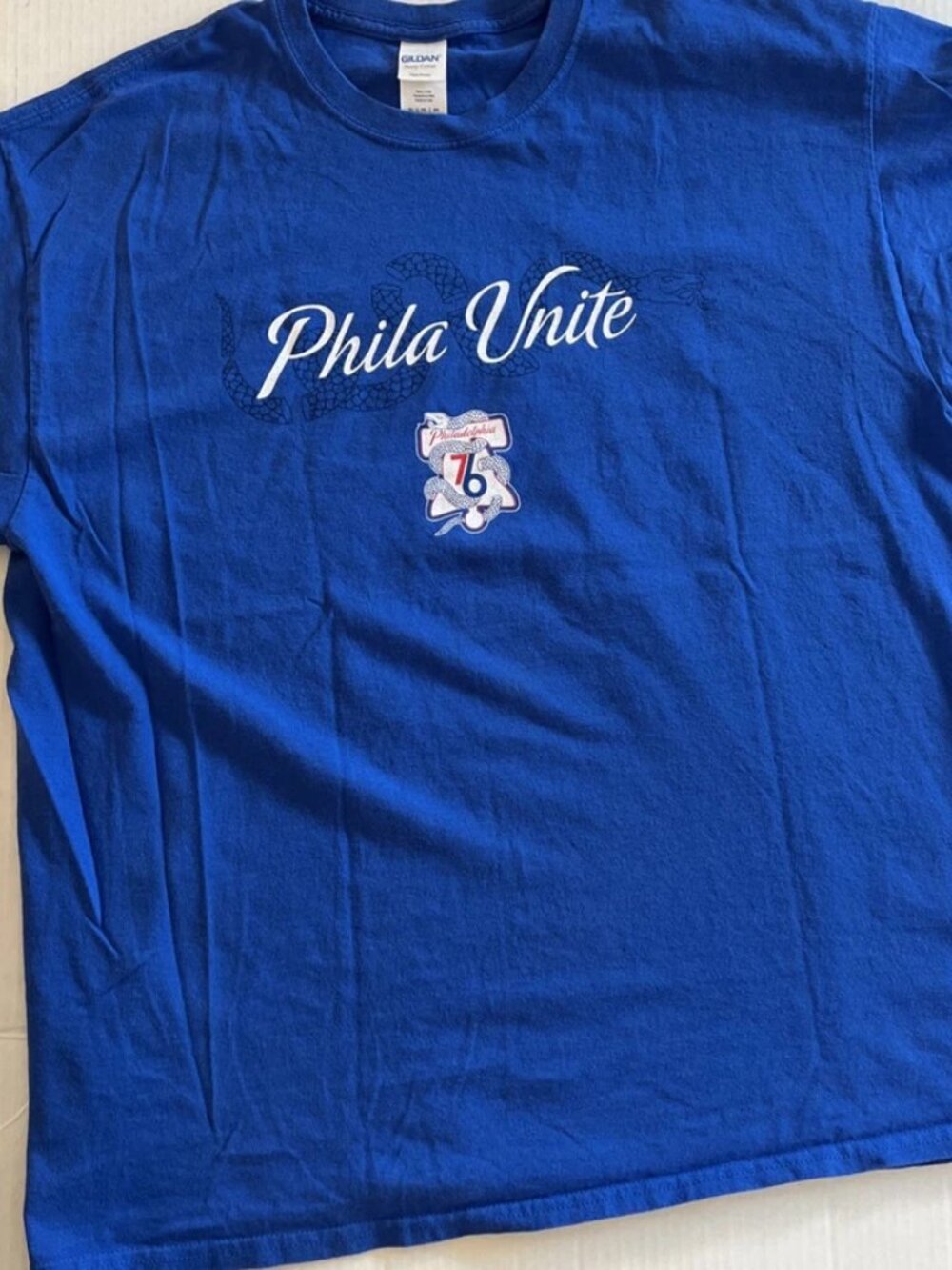 Philadelphia 76ers Phila Unite T Shirt XL Blue Gildan NFI LeBron James Sixers